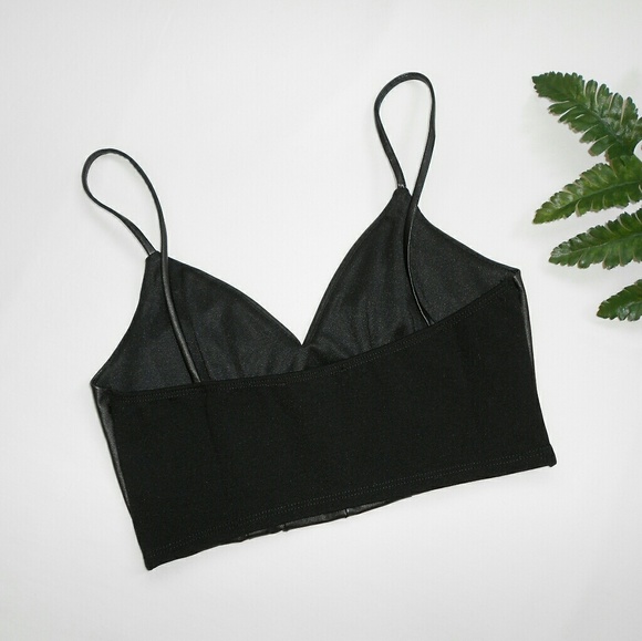 Leatherette Crop Top - Picture 5 of 6